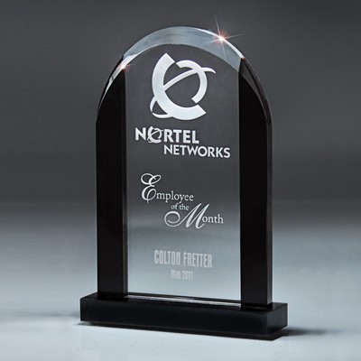 The Noir Glass Dome on Black Glass Base