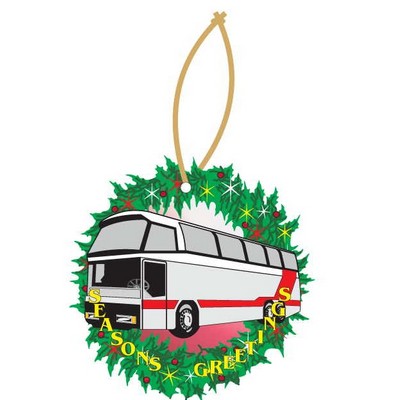 Commercial Bus Executive Wreath Ornament w/ Mirrored Back (3 Square Inch)