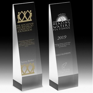Laser Engraved Angled Obelisk Award (6"x 2 1/2"x 2")