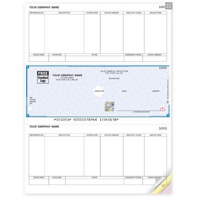 High Security Laser Accounts Payable Checks w/ Stub (2 Part)