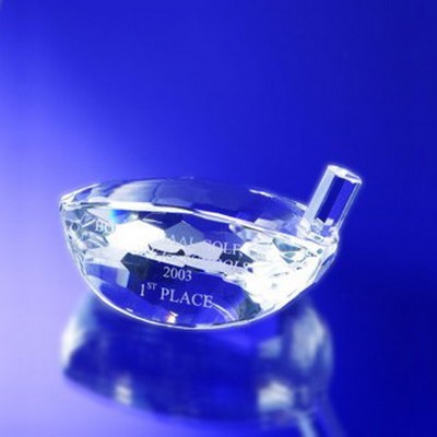 6 1/2" Crystal Award-Golf Driver Head w/ Tall Base