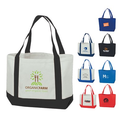 19" Cotton Canvas Boat Tote Bag