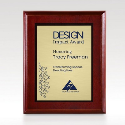 Edgement - Cherry Plaque w/ Gold Plate 9x12