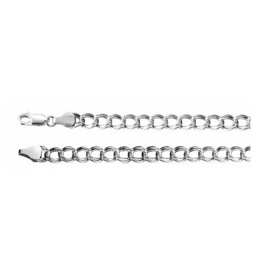 Sterling Silver 4.5 mm Hollow Curb 7" Chain