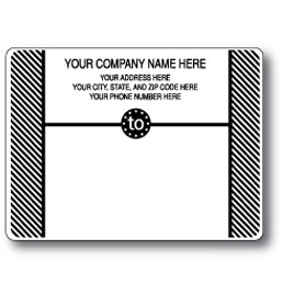 Standard Typewriter Mailing Label Roll w/Diagonal Stripe Side Borders