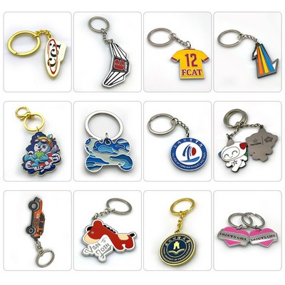 Full Color Die Struck Metal Keychain. Custom Shapes and Sizes.