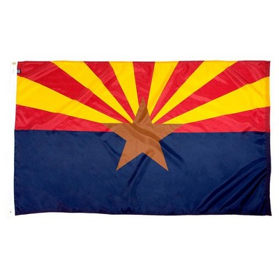 Arizona Indoor Parade Flag w/Pole Hem And Fringe (3'x5')