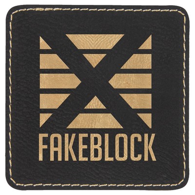 Square Leatherette Patch with Adhesive
