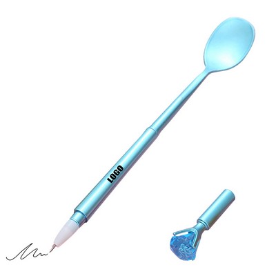Spoon K Shaped Pen w/Diamond Cap