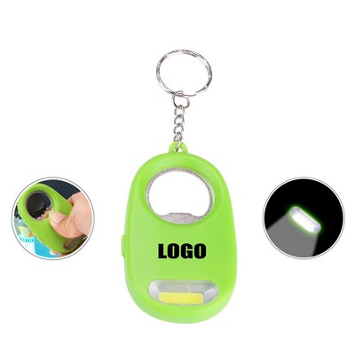 2-in-1 Tactical Bottle Opener with Ultra-Bright LED Flashlight Aluminum Keychain Tool