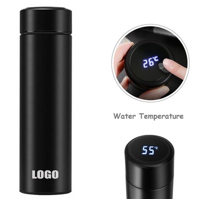 500ml Smart Water Bottle with LED Touch Display Vacuum Insulated Stainless Steel Thermos