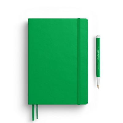 A5 Medium Hardcover Notebook - Spring Leaf, Squared Pages