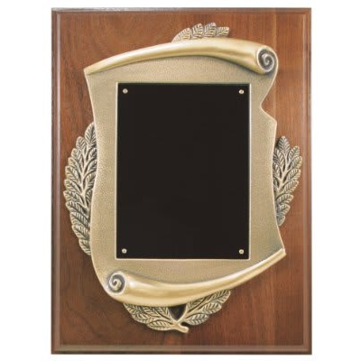 Genuine Walnut Plaque w/ Scroll Frame & Plate