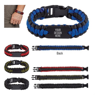 Paracord Bracelet With Metal Plate