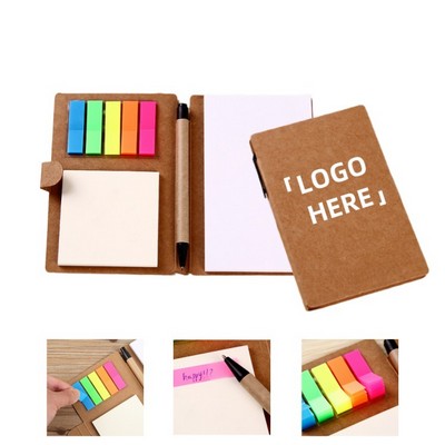 Pocket Notebook w/ Sticky Notes Tabs & Pen
