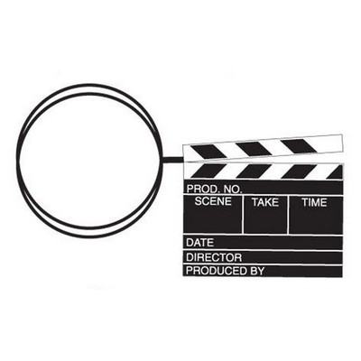 Clapboard Executive Key Chain w/Mirrored Back (8")
