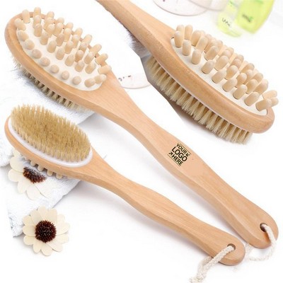 2-in-1 Bamboo Back Scrubber And Massager