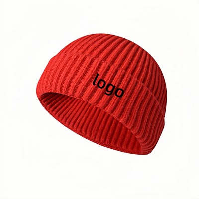 Men's Ribbed Knit Skull Cap with Rounded Crown – Hip Hop Inspired Winter Beanie