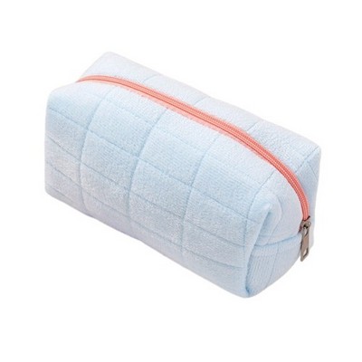 Velvet Quilted Cosmetic Pouch