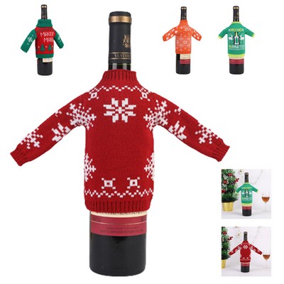 Holiday Knit Wine Bottle Cover