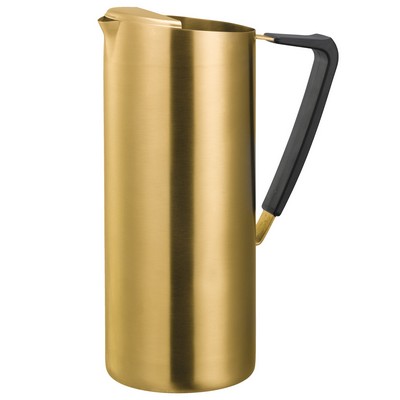 64 Oz. Slim Vintage Gold Stainless Water Pitcher w/Ice Guard