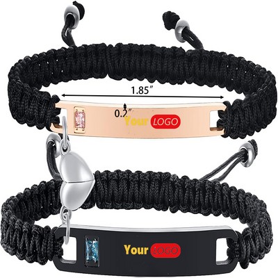 Personalized Adjustable Stainless Steel Matching Bracelets
