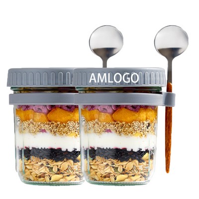 Sealed Overnight Oats Jars with Integrated Spoons