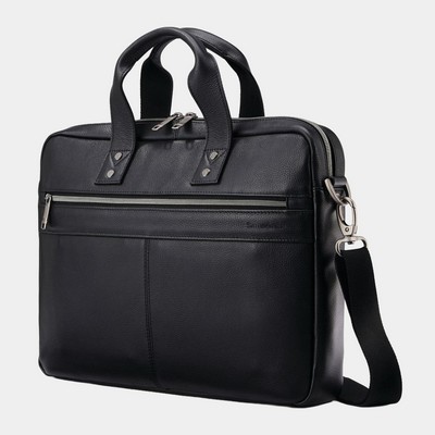 Samsonite® Classic Leather Slim Laptop Brief Bag