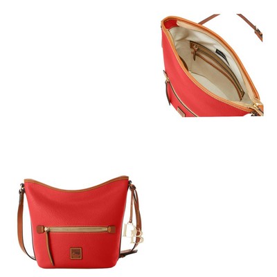 Dooney & Bourke Red Pebble Grain Zip Sac Bag