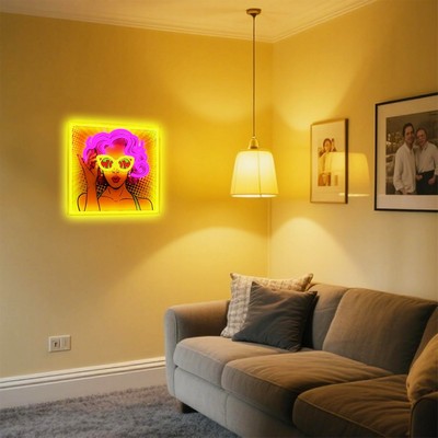 Custom UV Print Pretty Girl Neon Sign