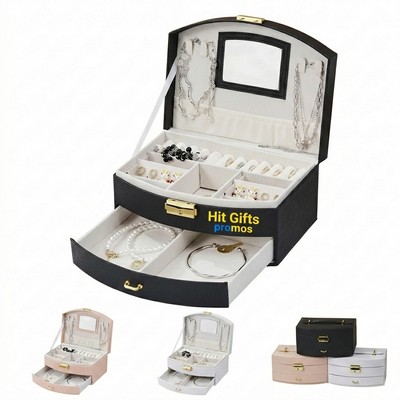 Double-Layer Lockable Jewelry Box