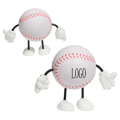 Baseball Player Figurine Stress Reliever with Custom Face Art (ASTM/CPSIA)