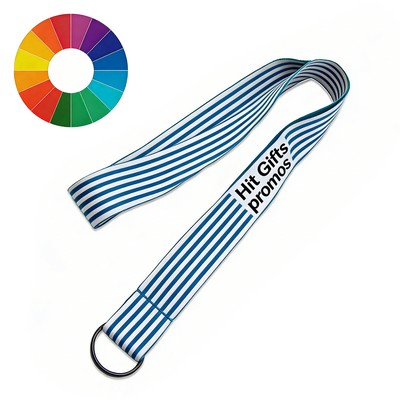 1" Woven Lanyard w/ Black Metal Split Ring