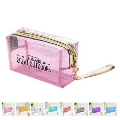 Glittery Clear Makeup Bag