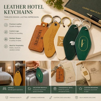 High-End Customized Motel Leather Key Tag