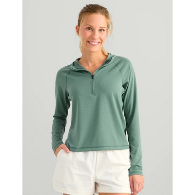 Huk® Women's UPF 50+ Performance Cropped Hoodie with Custom Logo