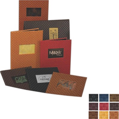 Basket Weave Double Panel 2 View Menu Cover (4 1/4"x14" Insert)