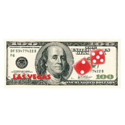Las Vegas Dice $100 Bill Promotional Magnet w/ Strip Magnet (4 Square Inch)