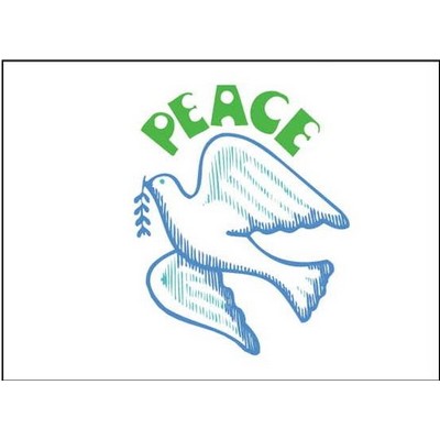 Peace Dove Rectangle Badge w/ Bar Pin (2 1/2"x3 1/2")