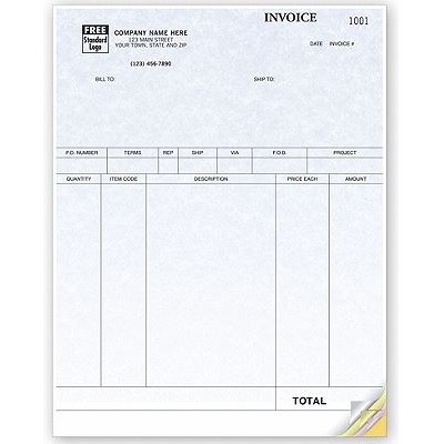 Parchment Laser Product Invoices (3 Part)