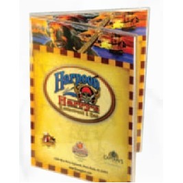 Clear Heat Sealed Double Panel 4 View Menu Jackets ( 7"x11" Insert)PER DOZEN