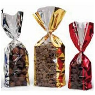 Metallic Wide Band Design Polypropylene Bag (1 3/4"x1 3/4"x8 1/2")