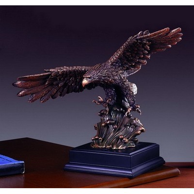 Copper Finish Sitting Eagle w/Full Spread Wings Trophy (15"x12")