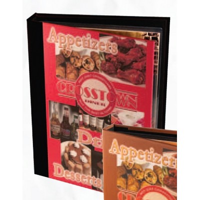 Printed Quad Panel 6 View Book Style Menu Cover (8 1/2"x14")
