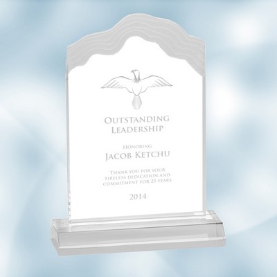Clear Frosted White Cap Edge Acrylic Award (Medium)