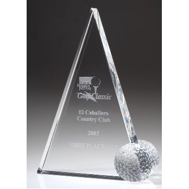 Medium Optical Crystal Peak Golf Trophy