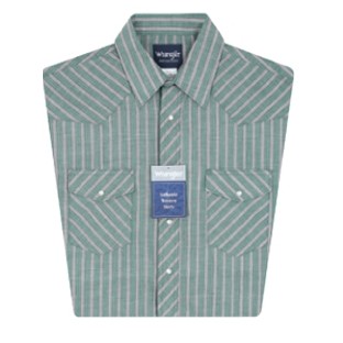 Wrangler® Men's Big & Tall Striped Sport Western Snap Short Sleeve Shirt Big & Tall Sizes