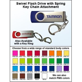 512 MB Swivel Flash Drive w/Spring Key Chain Attachment