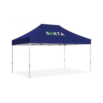10x15' Standard Hex Aluminum Frame (40mm post, 1.2mm gauge) w Dye Sublimation Canopy