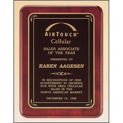 Airflyte® Rosewood Piano-Finish Plaque w/Black Florentine Border (8"x 10.5")